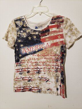 Holiday Edition America, Flag with stars, short sleeve tee, size s